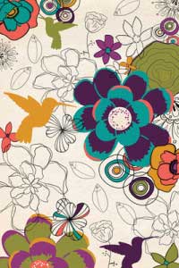 Lantern Press Image of the Day: Hummingbirds & Flowers Pattern 1 Hummingbirds & Flowers