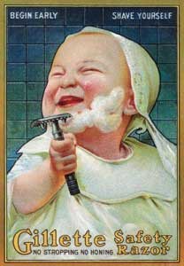 Lantern Press Image of the Day: Gillette Safety Razor – Begin Early Shave Yourself 1 Lantern_Press_-_Gillette_Safety_Razor