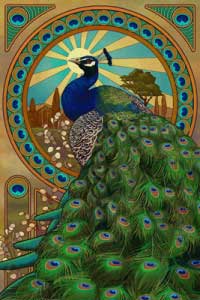 Lantern Press Image of the Day: Peacock – Art Nouveau 1 Art_Nouveau_Peacock