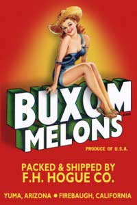 Lantern Press Image of the Day: Buxom Melons – Crate Label 1 Lantern_Press_-_Buxom_Melons_Crate_Label